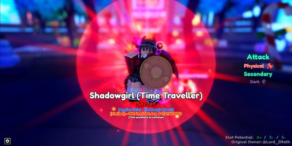 Shadowgirl (Time Traveler) / Homuru - Evo Random Good Stats