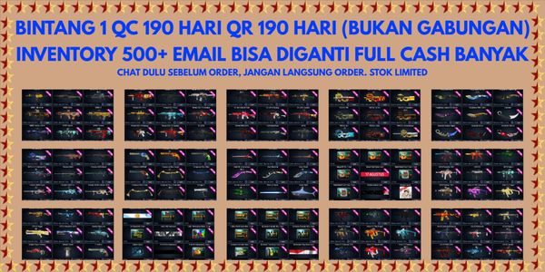 1 STAR QC 190 DAYS QR 190 DAYS (NOT COMBINED) INVENT 500+ PLAIN DATA (CHAT FIRST BEFORE ORDERING, DON'T ORDER IMMEDIATELY. CODE SPR7)