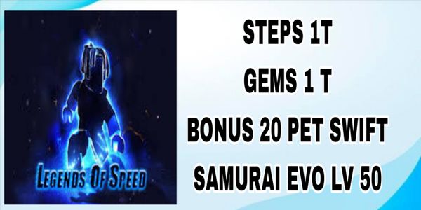 LEGENDS OF SPEEDS ACCOUNT PLAIN STEP 1T GEMS 1T +BONUS 20 EVO PET LEVEL 50 OP LATEST