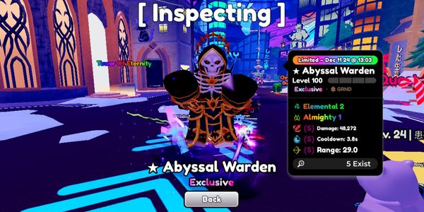 Abyssal warden Almighty (Evo) Perfect Stat SSS MAX TREE