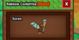 Rainbow Cockatrice | Grow a garden weight 2.80 age 1