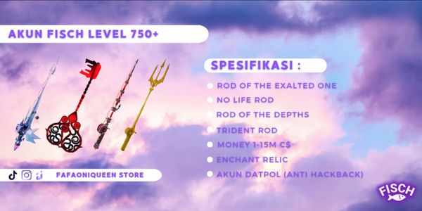 AKUN LEVEL 750+ (ROD OF EXALTED ONE + NO LIFE ROD) (AKUN ANTI HACKBACK)