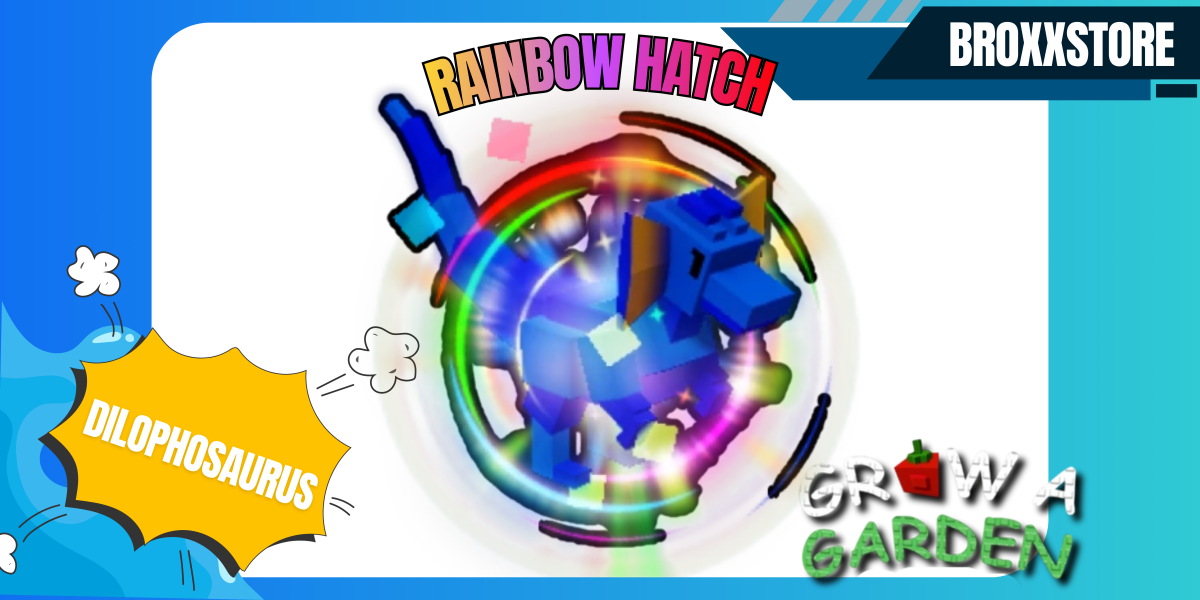 Nightmare Huge Rainbow Hatch Dilophosaurus 60Kg+ | Huge Rainbow Hatch Mythical Pet | Grow A Garden - Pet