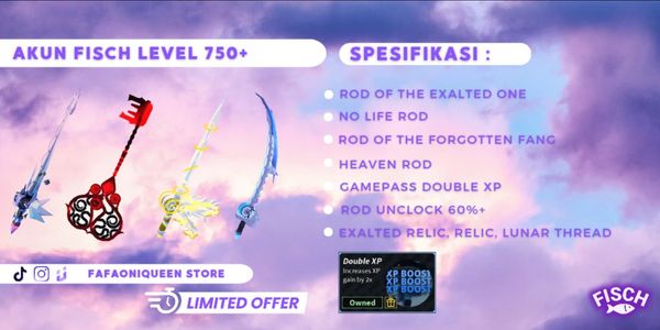 AKUN LEVEL 750+ (ROD OF THE EXALTED ONE + ROD OF THE FORGOTTEN FANG + DOUBLE XP) (AKUN ANTI HACKBACK)