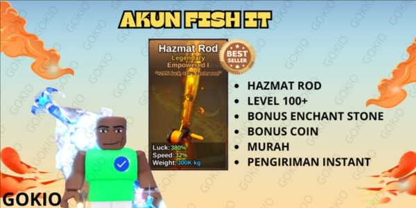 AKUN FISH IT LEVEL {100 ++)  | HAZMAT ROD