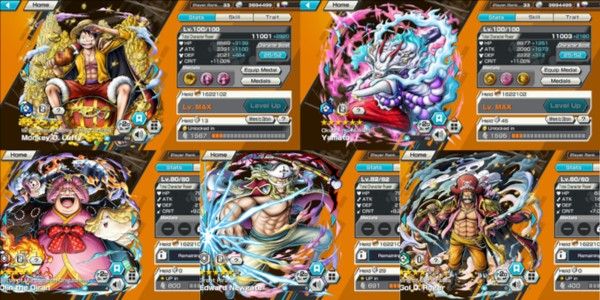 Akun 5 Extreme OPBR | Luffy Ex, Yamato Ex, Bigmom Ex, Shirohige Ex, Roger V1 Ex | Support 134,6% | Many Event Medal | Android/Steam