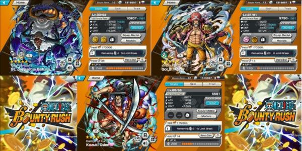 Akun Starter 3 Extreme OPBR | Jaygarcia Saturn Ex, Roger V1 Ex, Oden Ex | Support 109,2% | Good Medal | Android/Steam