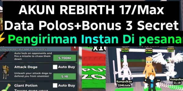 Akun Rebirth 17 - 3 Random Secret - 50T Money - Steal A Brainrot