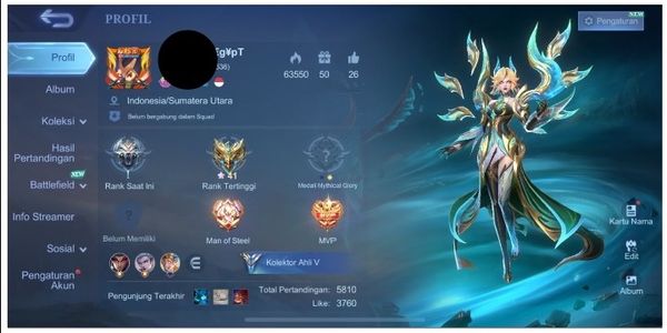 ML ACCOUNT HANDSOME READY FOR BATTLE ALL EMBLEMS MAX SKIN STUN SAFE AWESOME