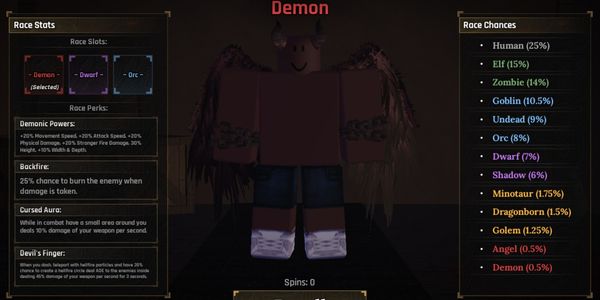 RACE DEMON LVL MAXXX, ITEM FULL DARKYET, COIN 500K, FULL LUCK