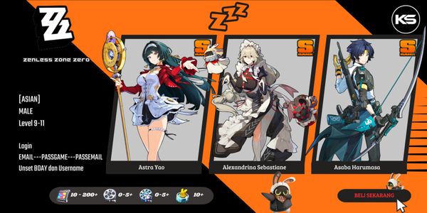 [Asian] Starter Astra, Rina, Harumasa| MC Wise [Male] Adventure Rank 9-11 Zenless Zone Zero