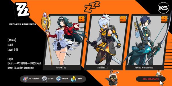 [Asian] Starter Astra, Soldier 11, Harumasa| MC Wise [Male] Adventure Rank 9-11 Zenless Zone Zero