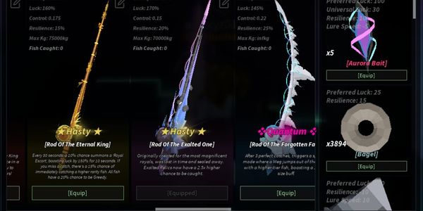 Akun Fisch MAX Level 750 Fisch ROTFF, ROTD, ROTEK, ROTEO, Sunken, Nolife, Heaven, Voyager