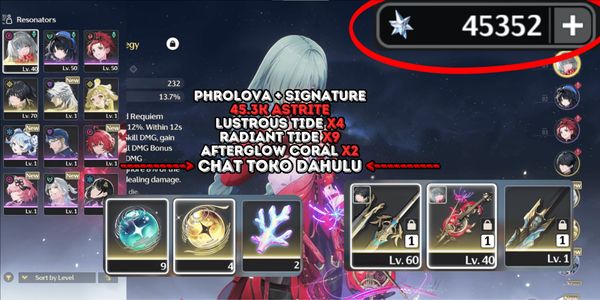 Buy Account [45.5K ASTRITE][6 SSR] PHROLOVA + SIGNATURE + CALCHARO ...