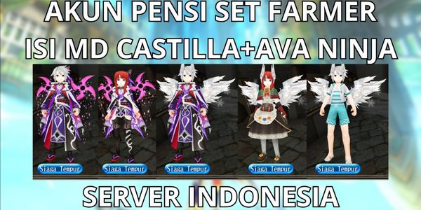 PENSI ACCOUNT+FARMER SET 5 CHAR 1 CAP MAX LVL 290 INDONESIAN SERVER, FULL AVA NINJA SNAKE RACUN, NO MOD, ANTI HACKBACK, SUPER MURMER