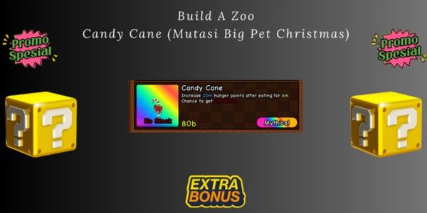 Build A Zoo Candy Cane (Unlock Big Pet Christmas Mutation)
