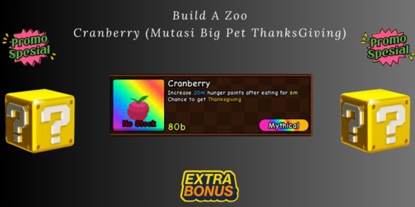 Build A Zoo Cranberry (Unlock Big Pet Mutation Thanksgiving)