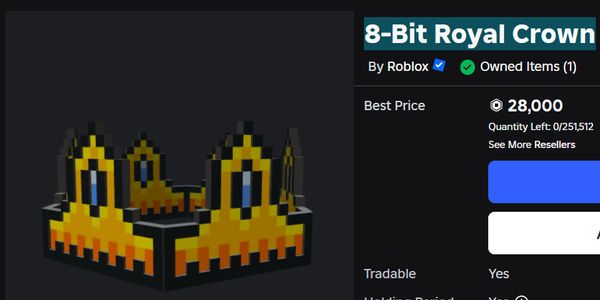 Beli Item 8 Bit Royal Crown Roblox Termurah Juni 2026 Itemku Thumbnail 
