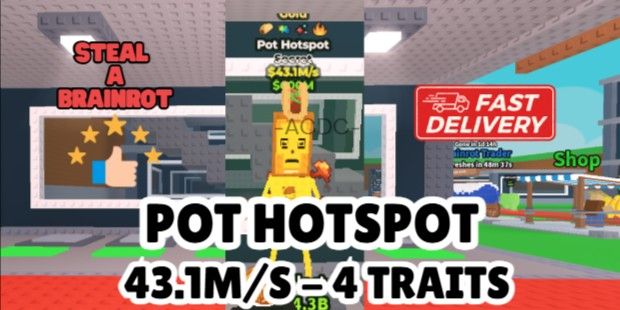 Passion Brainrot – Collection Pot Hotspot Gold – Objet Numérique Roblox