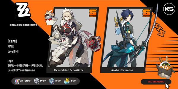 [Asian] Starter Rina, Harumasa| MC Wise [Male] Adventure Rank 9-11 Zenless Zone Zero