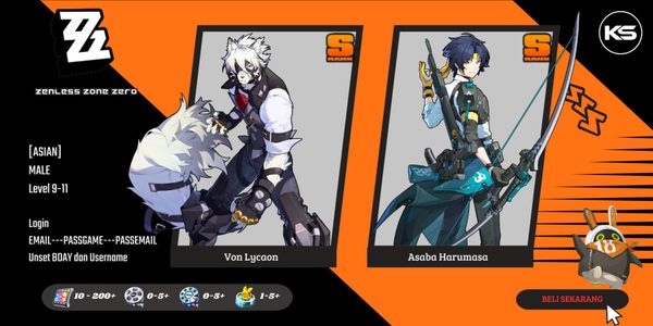 [Asian] Starter Harumasa, Lycaon| MC Wise (Male) Adventure Rank 9-11 Zenless Zone Zero