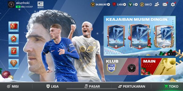 Akun fc mobile OVR 100