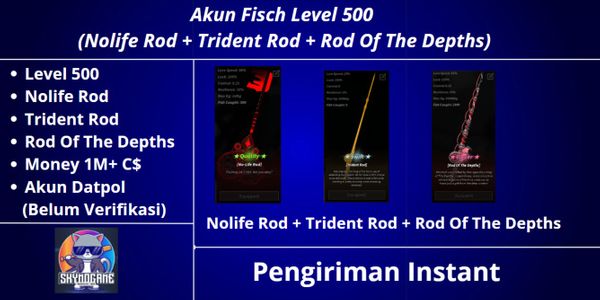 Buy Account Akun Fisch Level 500 Nolife Rod + Trident Rod + Rod Of The ...