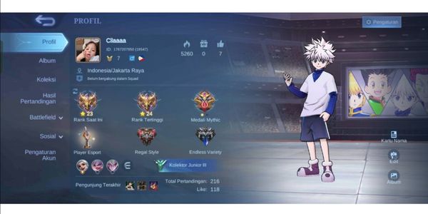 HARITH HUNTER X HUNTER MLBB ACCOUNT