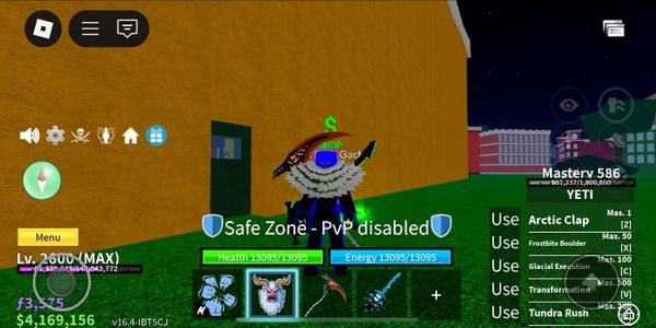 Akun Blox Fruit Level Max, Yeti, Hollow Scythe.