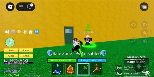 Akun Blox Fruit Level MAX, Race Ghoul, Dark Blade.