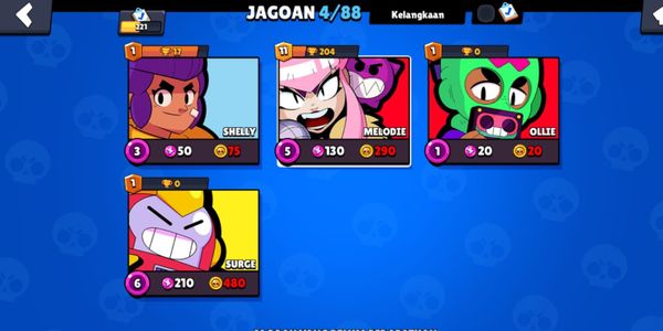 Akun Brawl Stars Bare Legendary Surge, Mystic Melodie, and Ollie