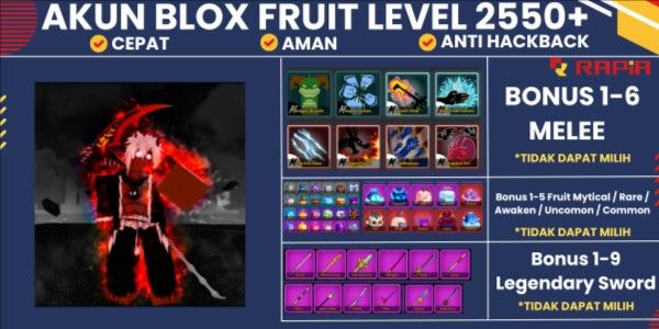 Account Blox Fruits Race HUMAN V4 (Awakening) Level MAX - GODHUMAN
