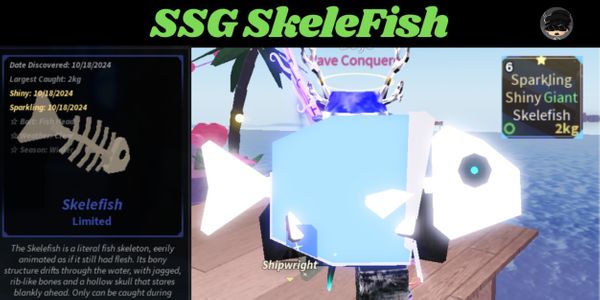 Shiny Sparkling Giant Skelefish ~@FischFright Limited Fish~