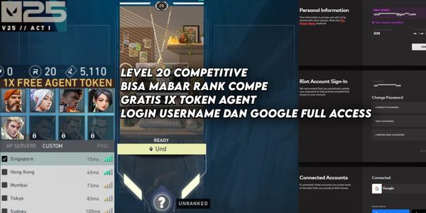 Akun level 20 Starter Valorant - Unranked ㅤFull Access