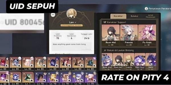 [Asia] Feixiao+ LC, Fu Xuan E1 + LC, Clara E1 + LC, Himeko E1 + LC, Ruan Mei + LC, Jingliu + LC, Seele + LC, Black Swan, Blade, Luocha, Beizou, Bronya