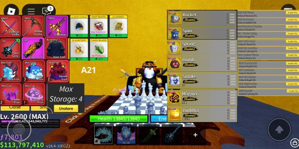 #A21 Akun Lvl MAx GP - Notif. V4 Rabbit, Shark, Cyborg, Angel, Ghoul. Perm 7. Storage 4.