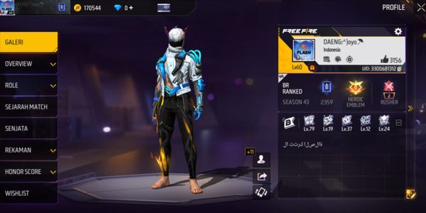 Akun Free Fire Sultan || Scar Megalodon/Evo || Bundle Scorpio