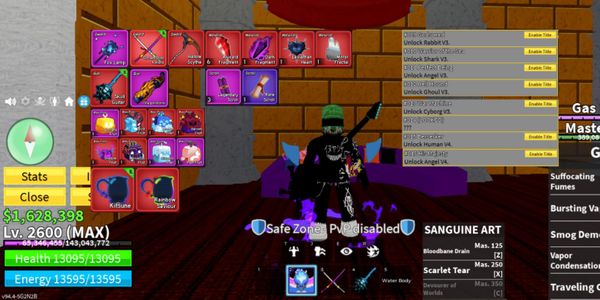 #A31 Akun BF LVL Max Sanguine Art Used Gas. V4 Human, Angel. Fruit utuh. 100% Fox Lamp, Dragon Storm, SG, CDK, HS