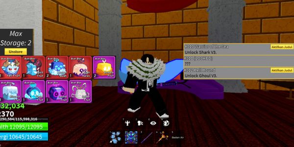 #A30 Akun Berava Used Kitsune Fruit Yeti utuh. V3 Ghoul, Shark. Max Storage 2