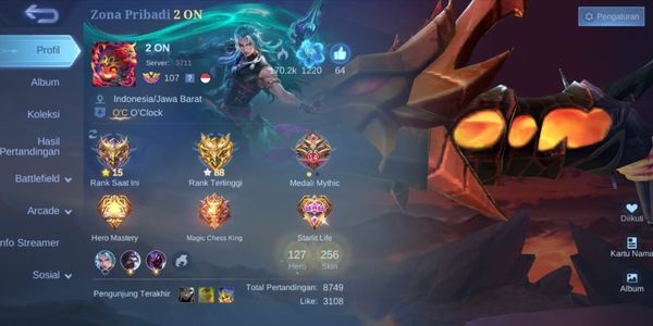MLBB EX GLORY 88 ACCOUNT (HERO MAX, SKIN 256) IS DEFINITELY SAFE AND RELIABLE (READ DEKS)