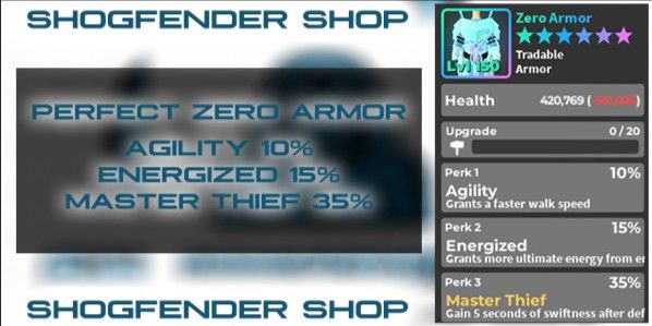 WORLD ZERO // PERFECT ZERO ARMOR // by ShoGFender Shop