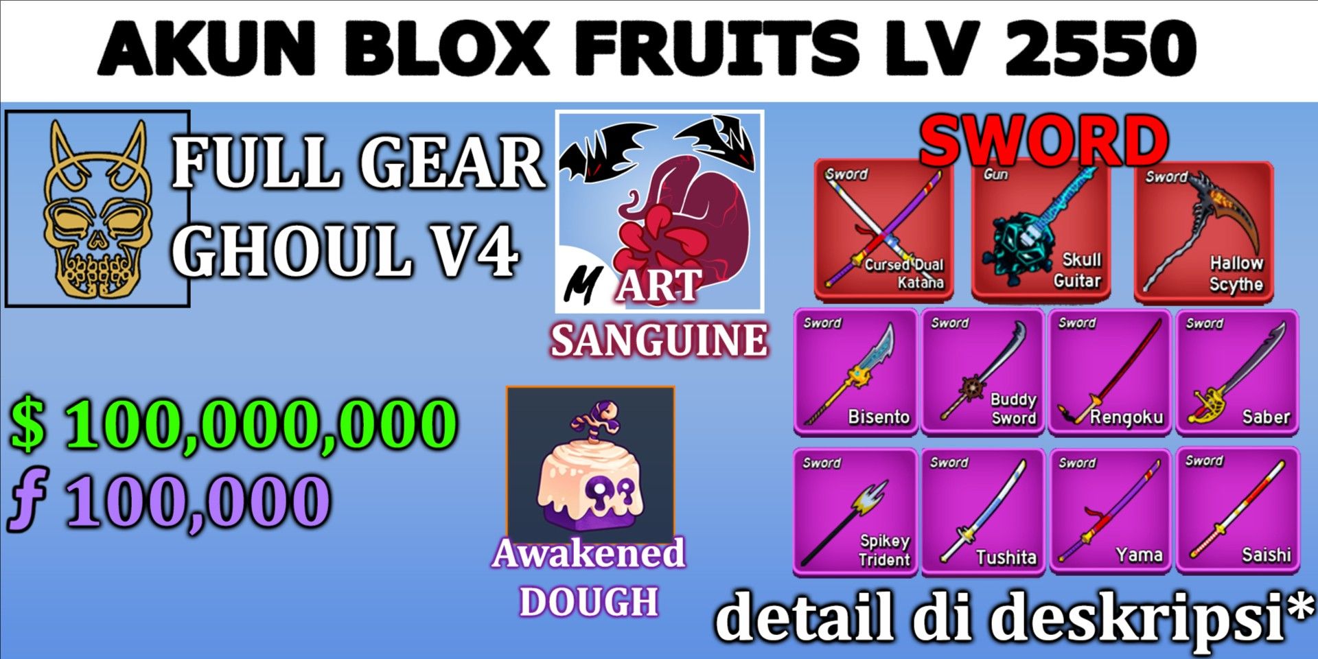 Beli Akun Akun Full Gear Race GHOUL V4 (Awakening GHOUL Race V4 ...