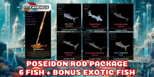 Poseidon Rod (Fish Package - 6 Fish)