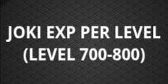 JOKI EXP PER LEVEL(FISCH)[LEVEL 700-800]