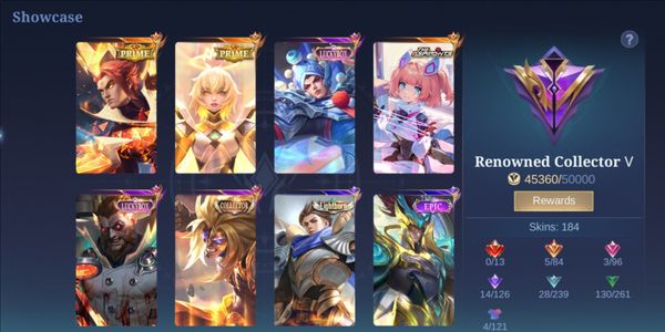 Mobile Legends GG account murmer skin & hero lots of emblems max