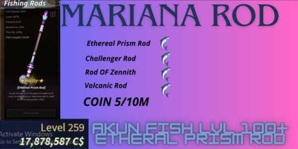 AKUN LVL 200 | ETHEREAL PRISM ROD | ALL MARIANA ROD | C$ 15/20M