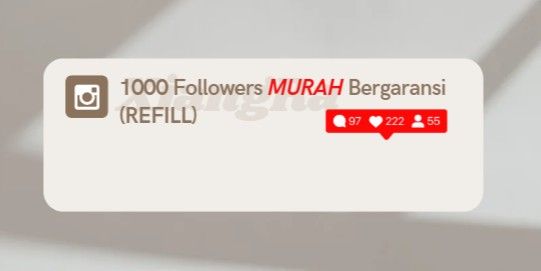 1000 Followers Murah Bergaransi (REFILL)