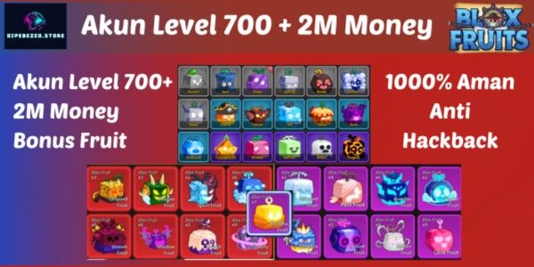Akun Blox Fruits Level 700+ 2M Money