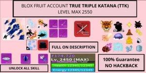 100% TRUE TRIPLE KATANA - Blox Fruits MAX LEVEL Account