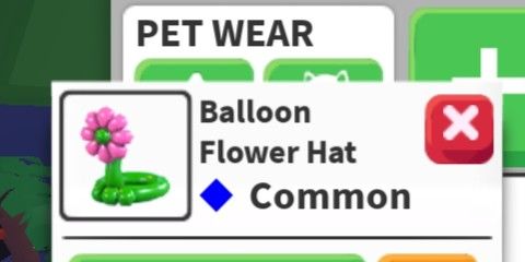 Ballon Flower Hat (Pet Wear)